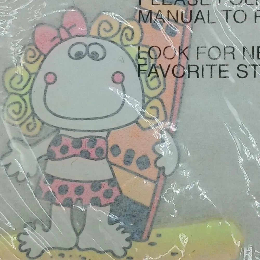 Vintage 80s Iron-on Transfer Sheets Colorful Cartoon & Dinosaurs 4pk Sealed